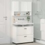Juego de muebles de baño con cajón 2 pcs Blanco brillante