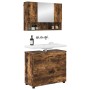 Juego de muebles de baño 2 pcs Roble ahumado 76.5 x 35 x 64 cm