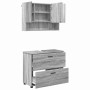Juego de muebles de baño 2 pcs Gris sonoma 76.5 x 35 x 64 cm