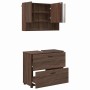 Juego de muebles de baño 2 pcs Marrón roble 76.5 x 35 x 64 cm