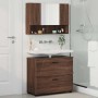 Juego de muebles de baño 2 pcs Marrón roble 76.5 x 35 x 64 cm