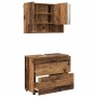 Juego de muebles de baño 2 pcs Madera vieja 76.5 x 35 x 64 cm
