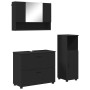 Juego de muebles de baño 3 pcs Negro 76.5 x 35 x 64 cm