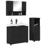 Juego de muebles de baño 3 pcs Negro 76.5 x 35 x 64 cm