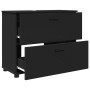 Juego de muebles de baño 3 pcs Negro 76.5 x 35 x 64 cm