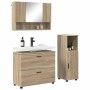 Juego de muebles de baño 3 pcs Roble Sonoma 76.5 x 35 x 64 cm