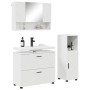 Juego de muebles de baño con cajón 3 pcs Blanco brillante