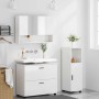Juego de muebles de baño con cajón 3 pcs Blanco brillante
