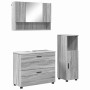 Juego de muebles de baño 3 pcs Gris sonoma 76.5 x 35 x 64 cm