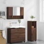Juego de muebles de baño 3 pcs Marrón roble 76.5 x 35 x 64 cm