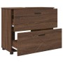 Juego de muebles de baño 3 pcs Marrón roble 76.5 x 35 x 64 cm
