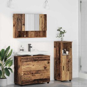 Juego de muebles de baño 3 pcs Madera vieja 76.5 x 35 x 64 cm Juego de muebles de baño 3 pcs Madera vieja 76.5 x 35 x 64 cm