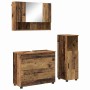Juego de muebles de baño 3 pcs Madera vieja 76.5 x 35 x 64 cm