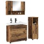 Juego de muebles de baño 3 pcs Madera vieja 76.5 x 35 x 64 cm