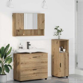 Juego de muebles de baño 3 pcs Roble artisan 76.5 x 35 x 64 cm Juego de muebles de baño 3 pcs Roble artisan 76.5 x 35 x 64 cm