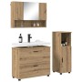 Juego de muebles de baño 3 pcs Roble artisan 76.5 x 35 x 64 cm