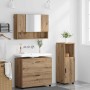 Juego de muebles de baño 3 pcs Roble artisan 76.5 x 35 x 64 cm