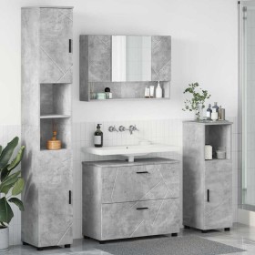Juego de muebles de baño 4 pcs Gris hormigón 30 x 35 x 192 cm Juego de muebles de baño 4 pcs Gris hormigón 30 x 35 x 192 cm