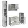 Juego de muebles de baño 4 pcs Gris hormigón 30 x 35 x 192 cm