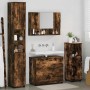 Juego de muebles de baño 4 pcs Roble ahumado 30 x 35 x 192 cm