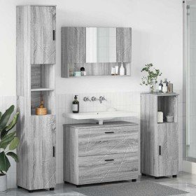 Juego de muebles de baño 4 pcs Gris sonoma 30 x 35 x 192 cm Juego de muebles de baño 4 pcs Gris sonoma 30 x 35 x 192 cm
