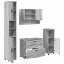 Juego de muebles de baño 4 pcs Gris sonoma 30 x 35 x 192 cm