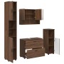 Juego de muebles de baño 4 pcs Marrón roble 30 x 35 x 192 cm