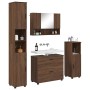Juego de muebles de baño 4 pcs Marrón roble 30 x 35 x 192 cm