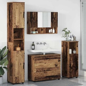 Juego de muebles de baño 4 pcs Madera vieja 30 x 35 x 192 cm