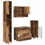 Juego de muebles de baño 4 pcs Madera vieja 30 x 35 x 192 cm