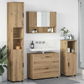 Juego de muebles de baño 4 pcs Roble artisan 30 x 35 x 192 cm