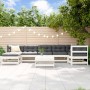 8-teiliges Gartenmöbel-Set und Kissen Massivholz weiß von vidaXL, Gartensets - Ref: Foro24-3185872, Preis: 694,25 €, Rabatt: %