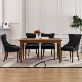 Sillas de comedor 4 unidades tela negra Sillas de comedor 4 unidades tela negra