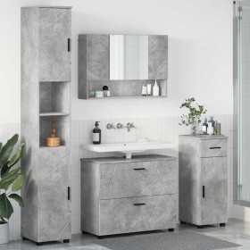 Juego de muebles de baño 4 pcs Gris hormigón 30 x 35 x 192 cm Juego de muebles de baño 4 pcs Gris hormigón 30 x 35 x 192 cm