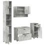 Juego de muebles de baño 4 pcs Gris hormigón 30 x 35 x 192 cm