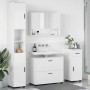 Juego de muebles de baño con cajón 4 pcs Blanco brillante