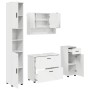 Juego de muebles de baño con cajón 4 pcs Blanco brillante