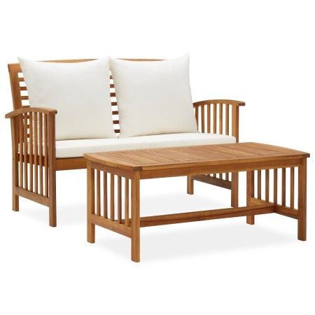 2-teiliges Gartenmöbel mit Kissen aus massivem Akazienholz von vidaXL, Gartensets - Ref: Foro24-310263, Preis: 284,85 €, Raba...