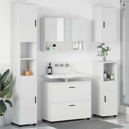 Juego de muebles de baño 5 pcs Blanco 30 x 35 x 192 cm
