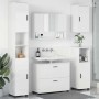 Juego de muebles de baño con cajón 5 pcs Blanco brillante