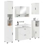 Juego de muebles de baño con cajón 5 pcs Blanco brillante