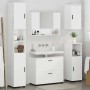 Juego de muebles de baño con cajón 5 pcs Blanco brillante