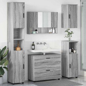 Juego de muebles de baño 5 pcs Gris sonoma 30 x 35 x 192 cm