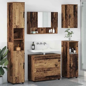 Juego de muebles de baño 5 pcs Madera vieja 30 x 35 x 192 cm