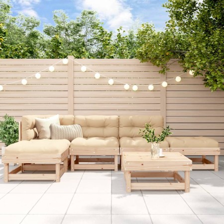 Juego de muebles de jardín 6 piezas y cojines madera maciza de vidaXL, Conjuntos de jardín - Ref: Foro24-3185892, Precio: 460...