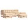 Juego de muebles de jardín 6 piezas y cojines madera maciza de vidaXL, Conjuntos de jardín - Ref: Foro24-3185892, Precio: 454...