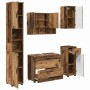Juego de muebles de baño 5 pcs Madera vieja 30 x 35 x 192 cm