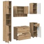 Juego de muebles de baño 5 pcs Roble artisan 30 x 35 x 192 cm