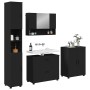 Juego de muebles de baño con cajón 4 pcs Negro 30 x 35 x 192 cm