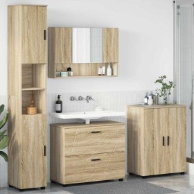 Juego de muebles de baño 4 pcs Roble Sonoma 30 x 35 x 192 cm